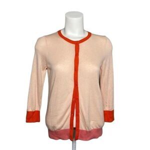 ‎LOFT Peach Orange Lightweight Cardigan Small SP